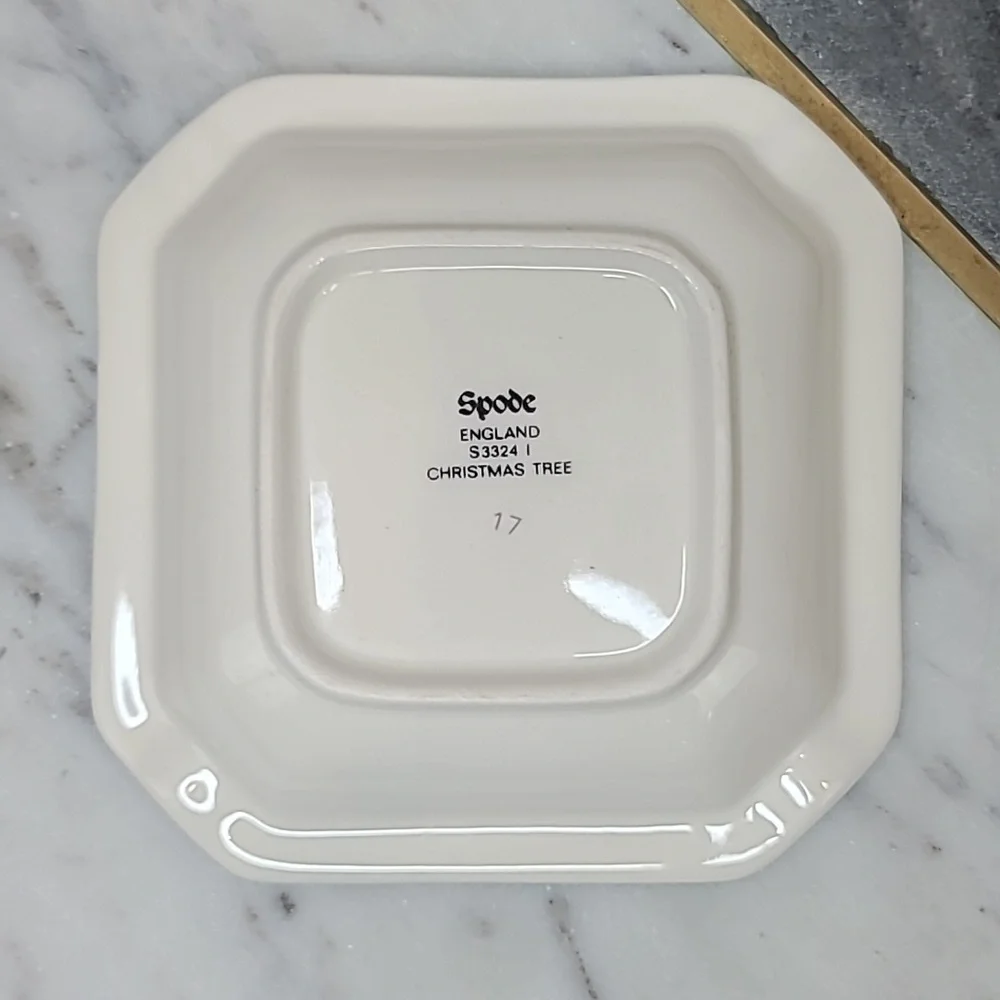 Spode Christmas Tree Classic Vintage Collectible Ceramic Square Ash Tray